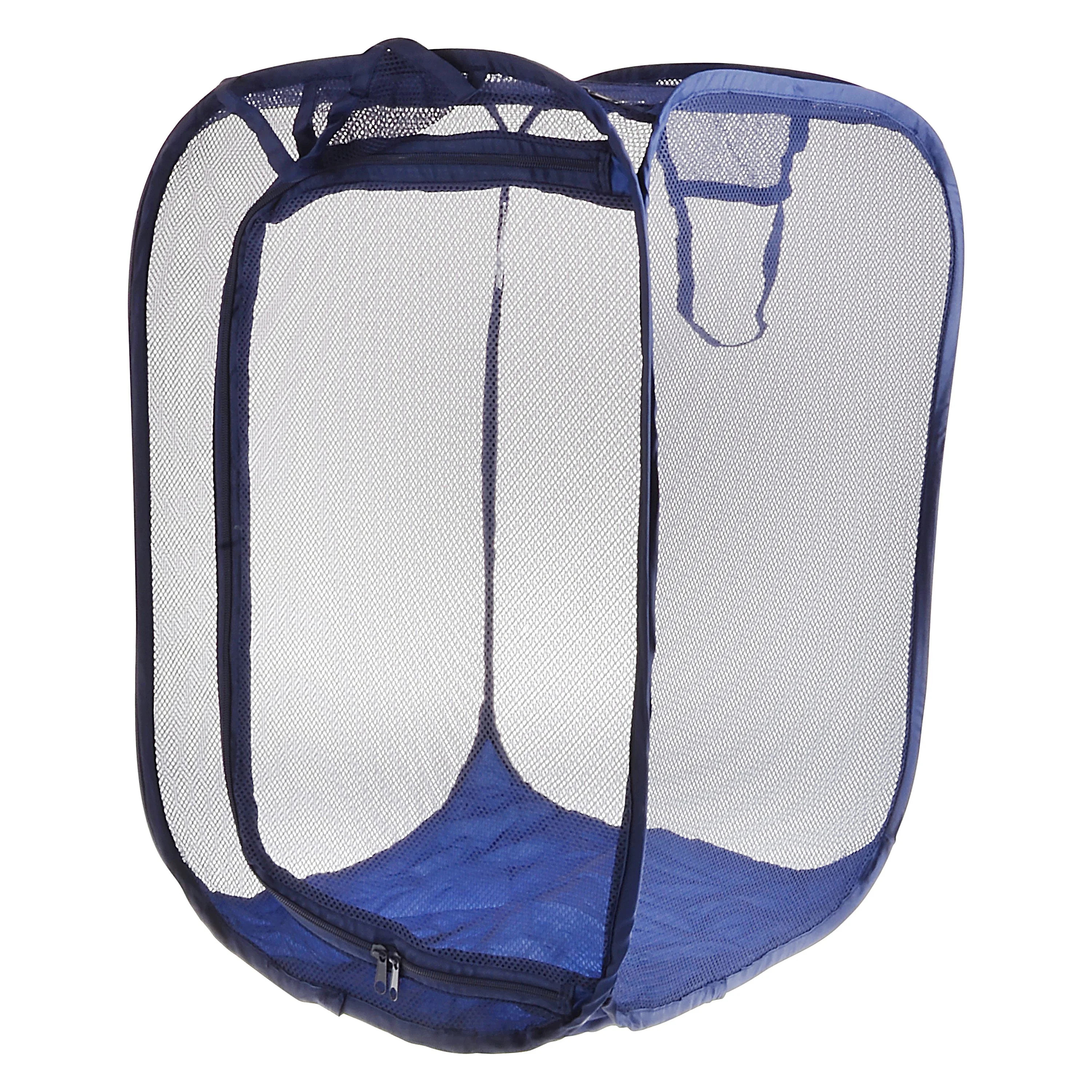 Mainstays Two Way Pop-up Mesh Laundry Hamper for Bedroom, Dorms, and Laundry Room, Blue, All Ages | Walmart (US)