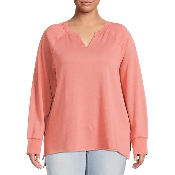 Terra & Sky Women's Plus Size French Terry Sweatshirt | Walmart (US)