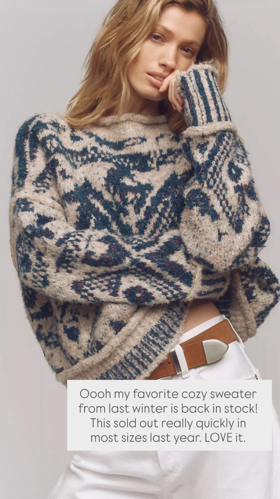 Oooh my favorite cozy Anthropologie sweater from last winter is back in stock! This sold out really quickly in most sizes last year. LOVE it.

#LTKSeasonal #LTKTravel #LTKStyleTip