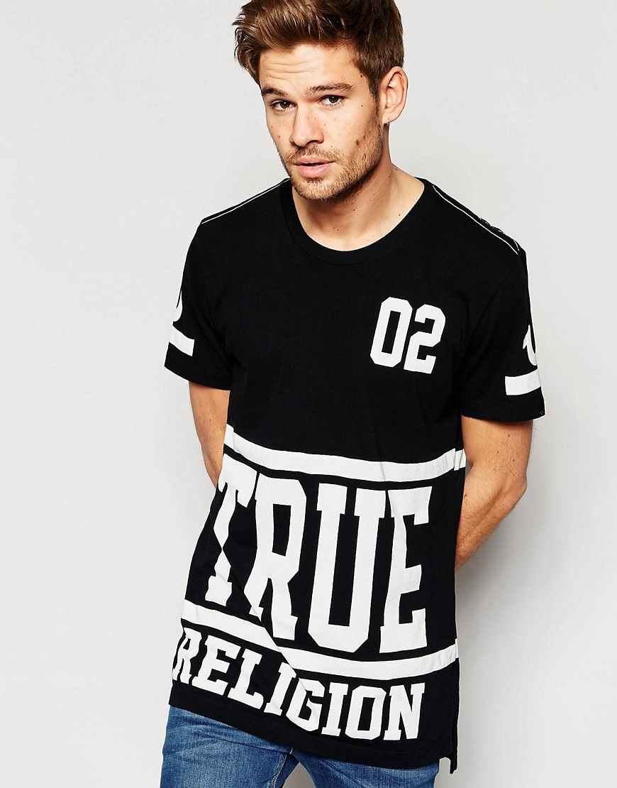 True Religion Oversized All Over Logo Print T-Shirt | ASOS UK