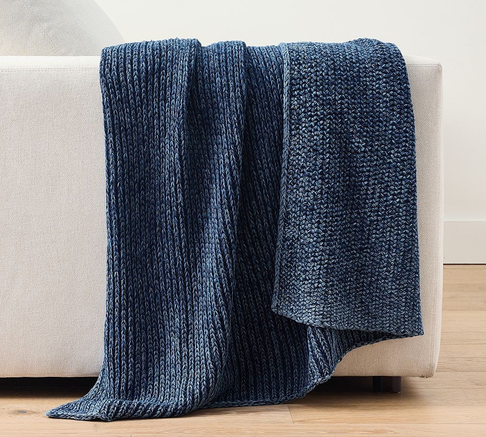 Sunwashed Knitted Throw | Pottery Barn (US)