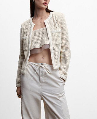Women's Openwork Knitted Jacket | Macy's