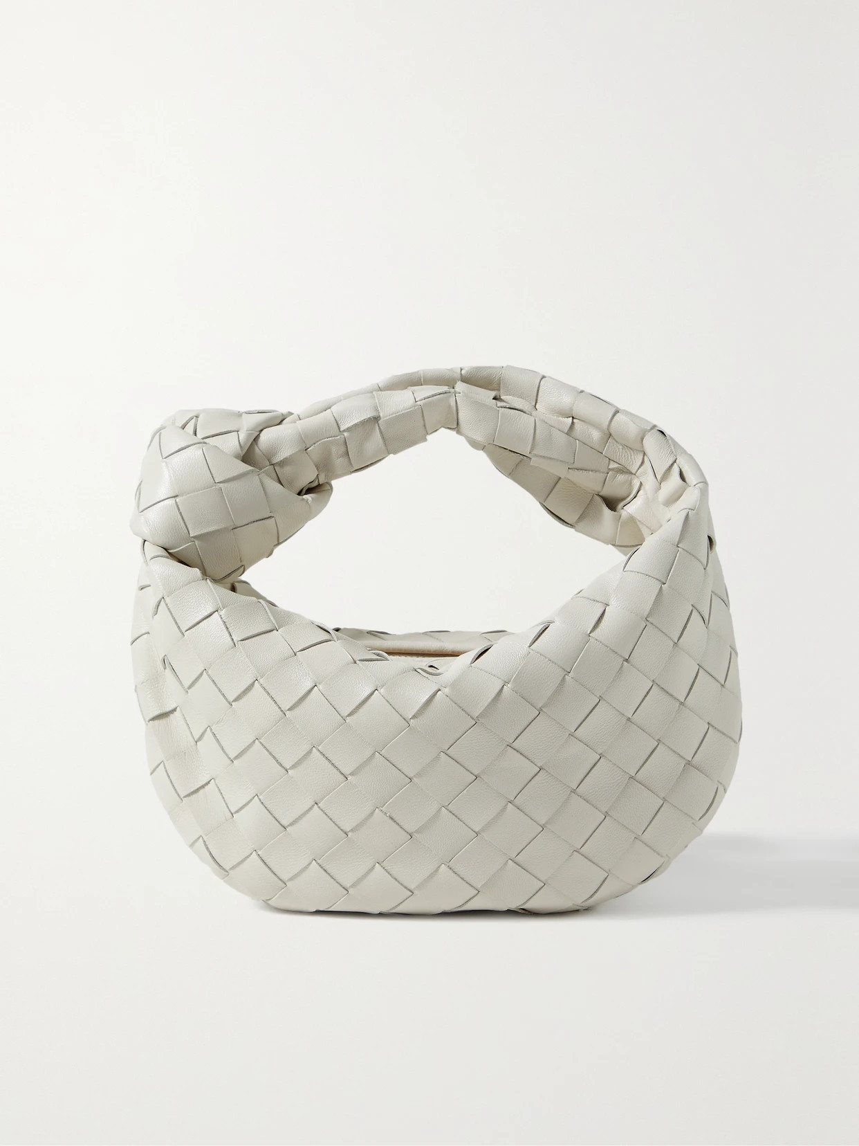 Bottega Veneta - Jodie Mini Knotted Intrecciato Leather Tote - White | NET-A-PORTER (UK & EU)