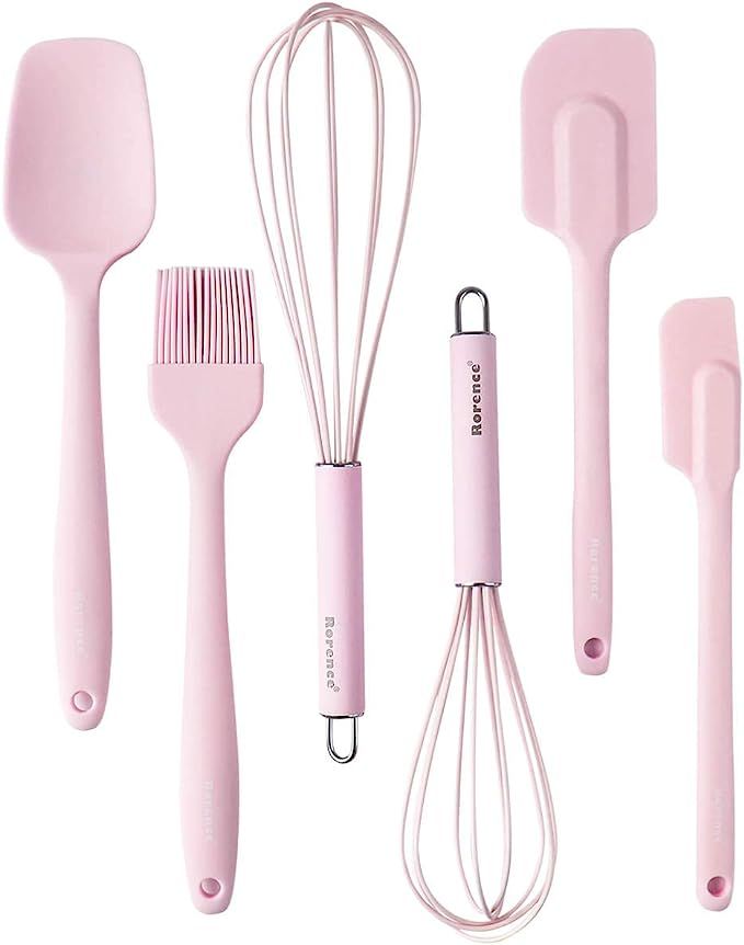 Rorence Silicone Whisk Spatula Spoonula & Brush Set of 6 - pink | Amazon (US)