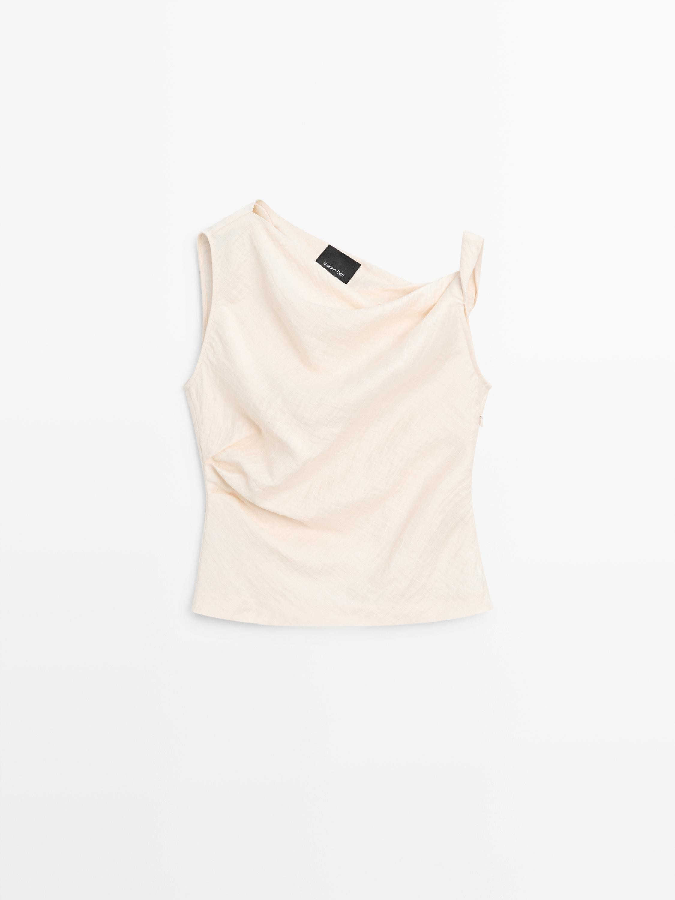Asymmetric top with knot detail | Massimo Dutti UK