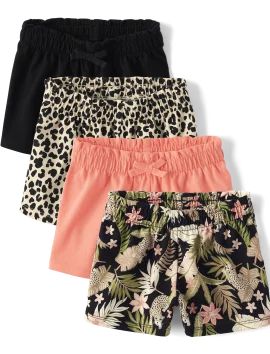 Toddler Girls Mix And Match Leopard Print Paperbag Waist Shorts 4-Pack | The Children's Place  - ... | The Children's Place