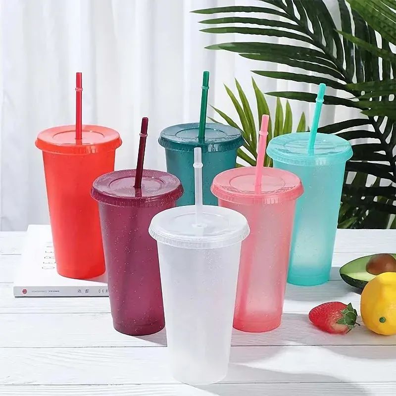 Round Cup Mouthreusable Party Drinking Cups With Straw & Lid - Water Bottle Iced Coffee Travel Cu... | Temu Affiliate Program