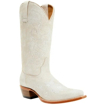 Shyanne Women's Lasy Floral Embroidered Western Boot Snip Toe Ivory 11 M US | Walmart (US)