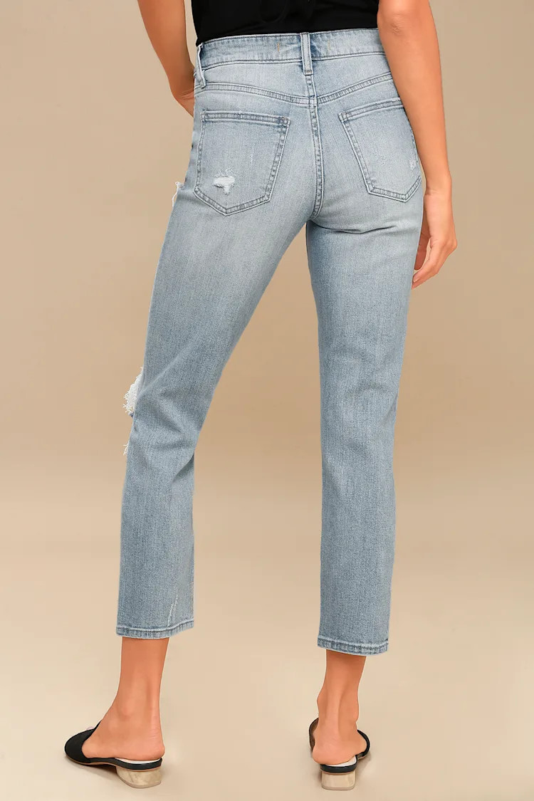 Tobi Light Wash High-Waisted Distressed Jeans | Lulus (US)