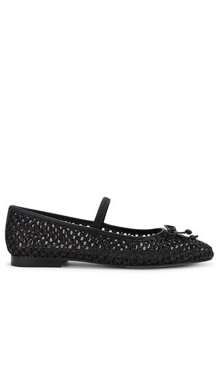 Carin Raffia Flat in Onyx | Revolve Clothing (Global)