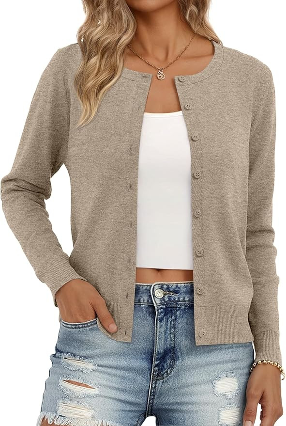 Trendy Queen Women's Lightweight Knit Cardigan | Cute Soft Button-Down Sweater, Versatile Layerin... | Amazon (US)