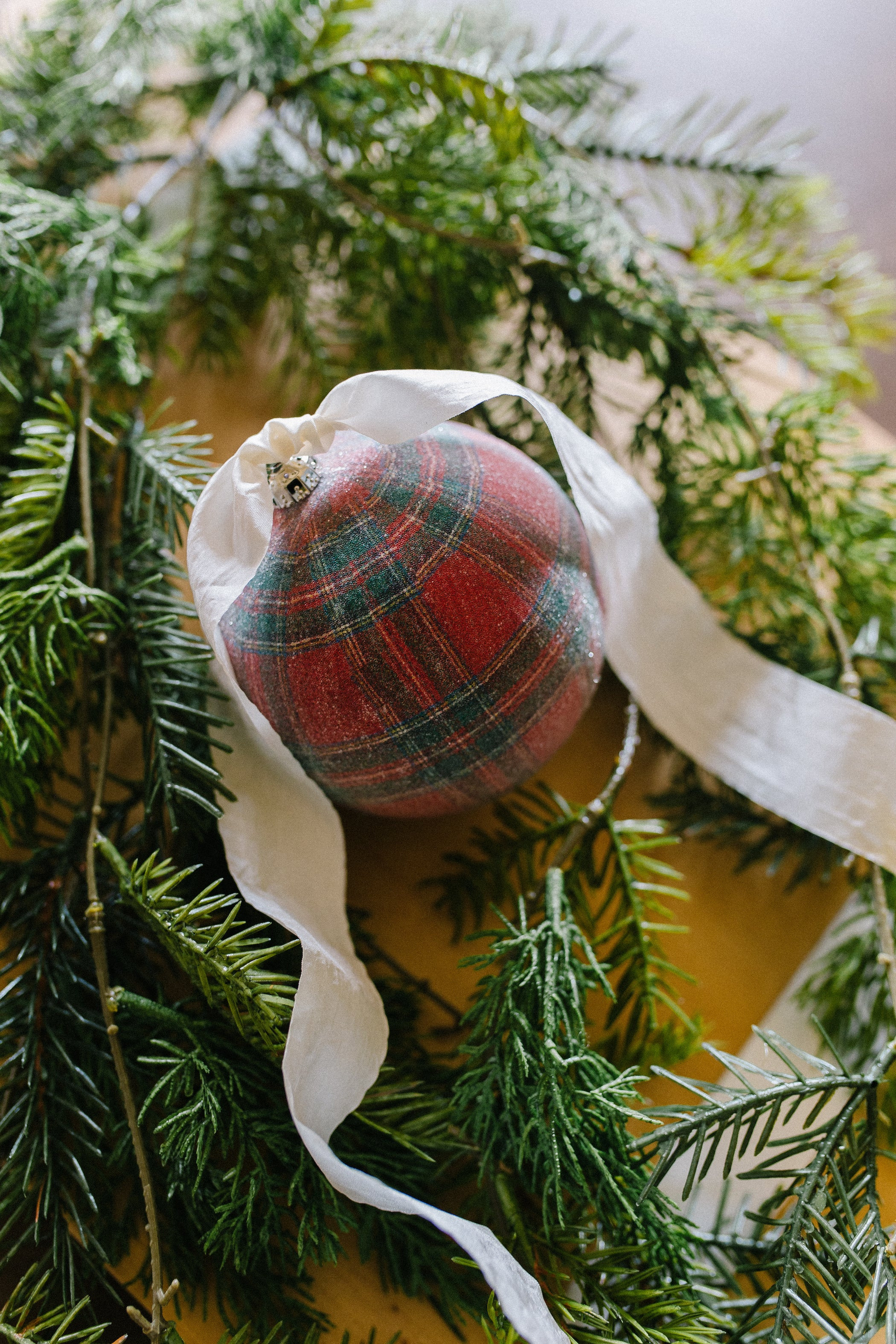 Red Plaid Ball Ornament | Gatehouse No.1
