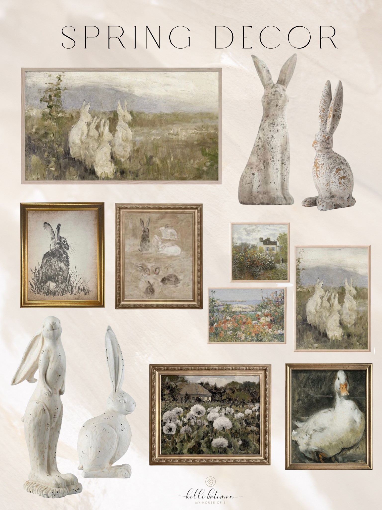 Spring and Easter Art & Decor. Bunny figurines, vintage style, landscape art.


#LTKFind #LTKSeasonal #LTKhome