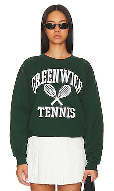 firstport Greenwich Tennis Crewneck Sweatshirt in Forest from Revolve.com | Revolve Clothing (Global)