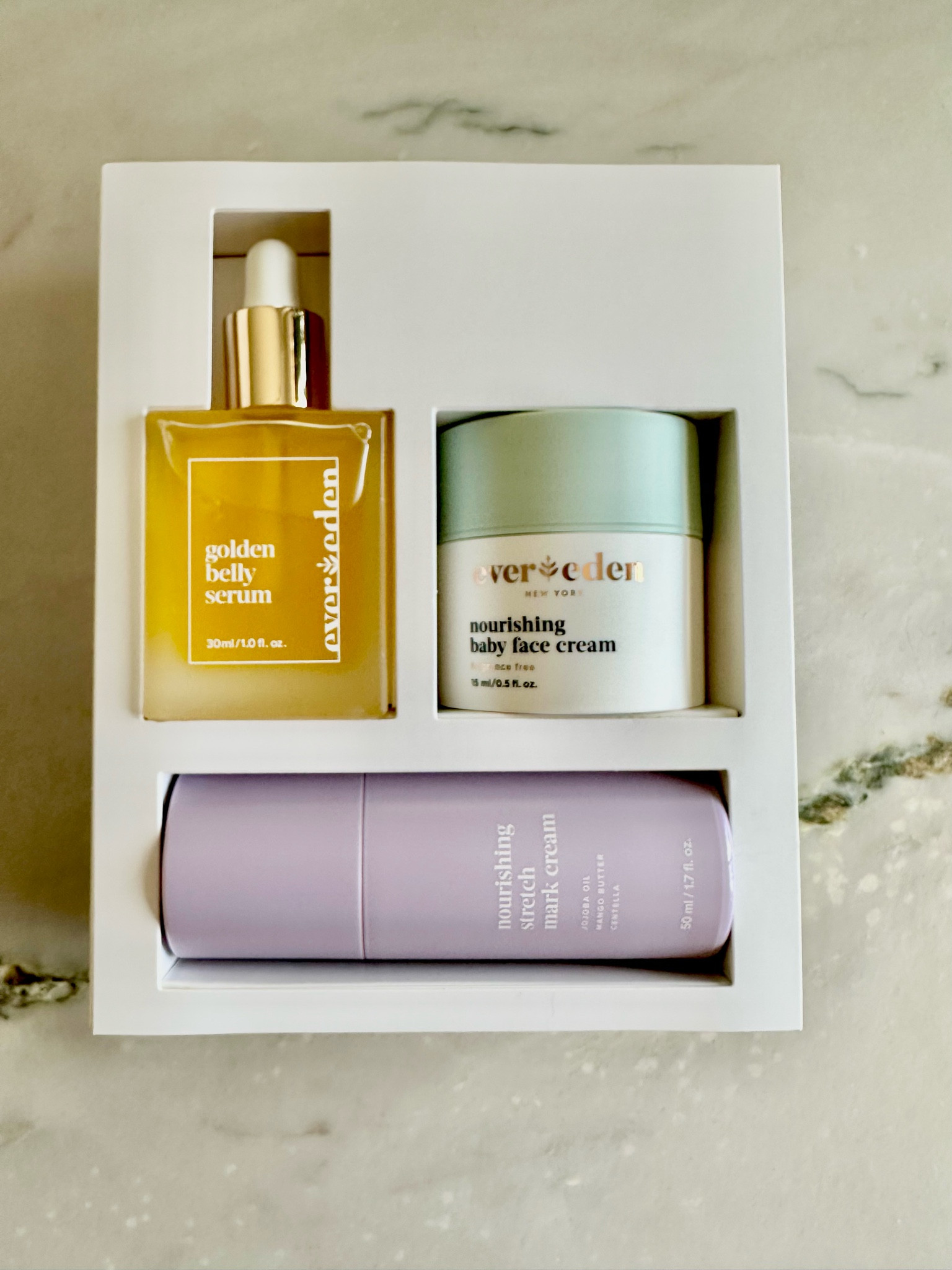 This skincare set is amazing for both mom and baby! It includes a belly oil, stretch mark cream and baby face cream.  They smell amazing. Use during pregnancy and postpartum! 

#LTKbump #LTKbaby