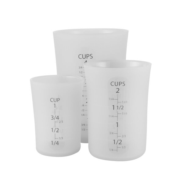 Flirty Kitchens White Silicone Flexible Liquid Measuring Cups (Pack of 3) | Bed Bath & Beyond