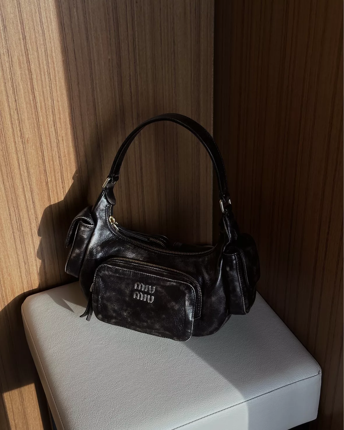 Black Nappa Leather Pocket Bag curated on LTK