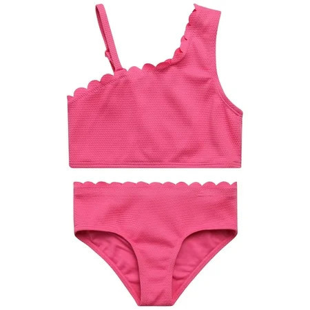 Jessica Simpson Girls Two-piece Asymmetrical Bikini Swimsuit Sizes 4-16 | Walmart (US)
