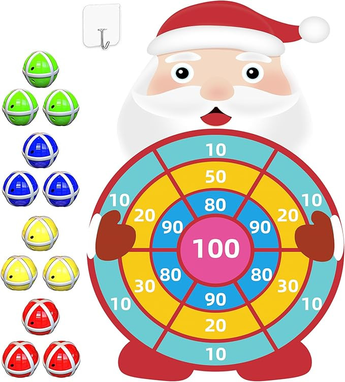 30” Christmas Games Toys Gifts for Kids, Large Santa Claus Dart Board Game, Christmas Party Sup... | Amazon (US)