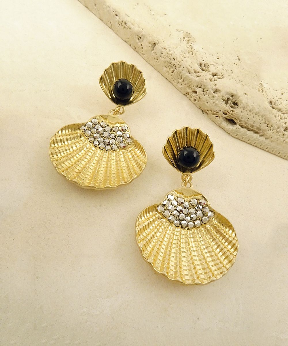 Crystal & Goldtone Shell Drop Earrings | zulily