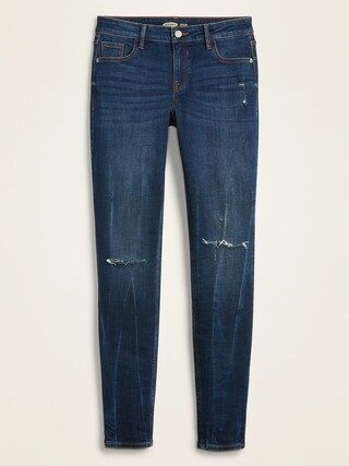 Mid-Rise Distressed Rockstar Super Skinny Jeans for Women | Old Navy (CA)