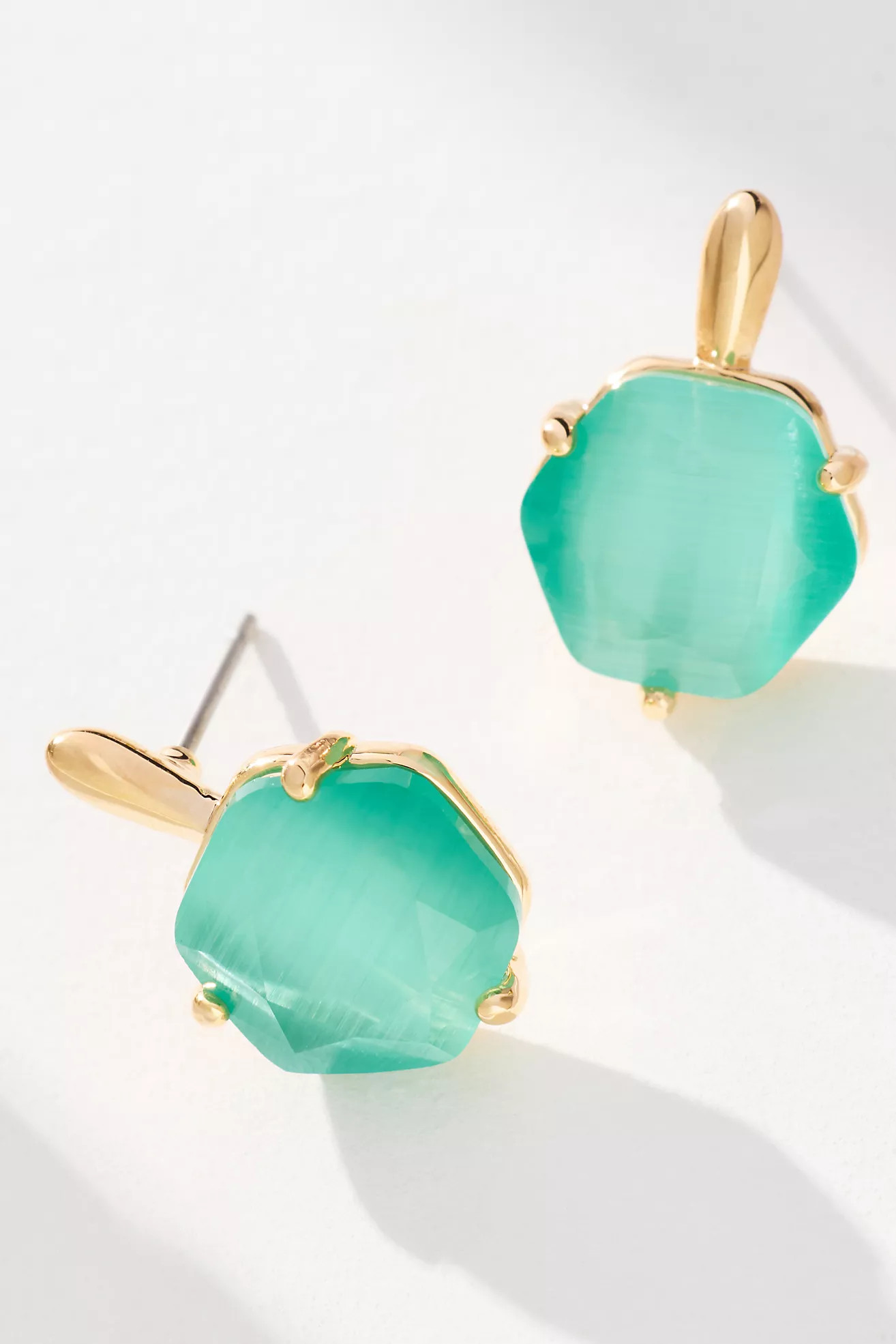Hexagon Stone Post Earrings | Anthropologie (US)