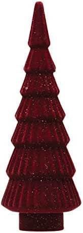 Creative Co-Op 2-1/2" Round x 8" H Flocked Resin Tree, Burgundy Figures and Figurines, Multi | Amazon (US)