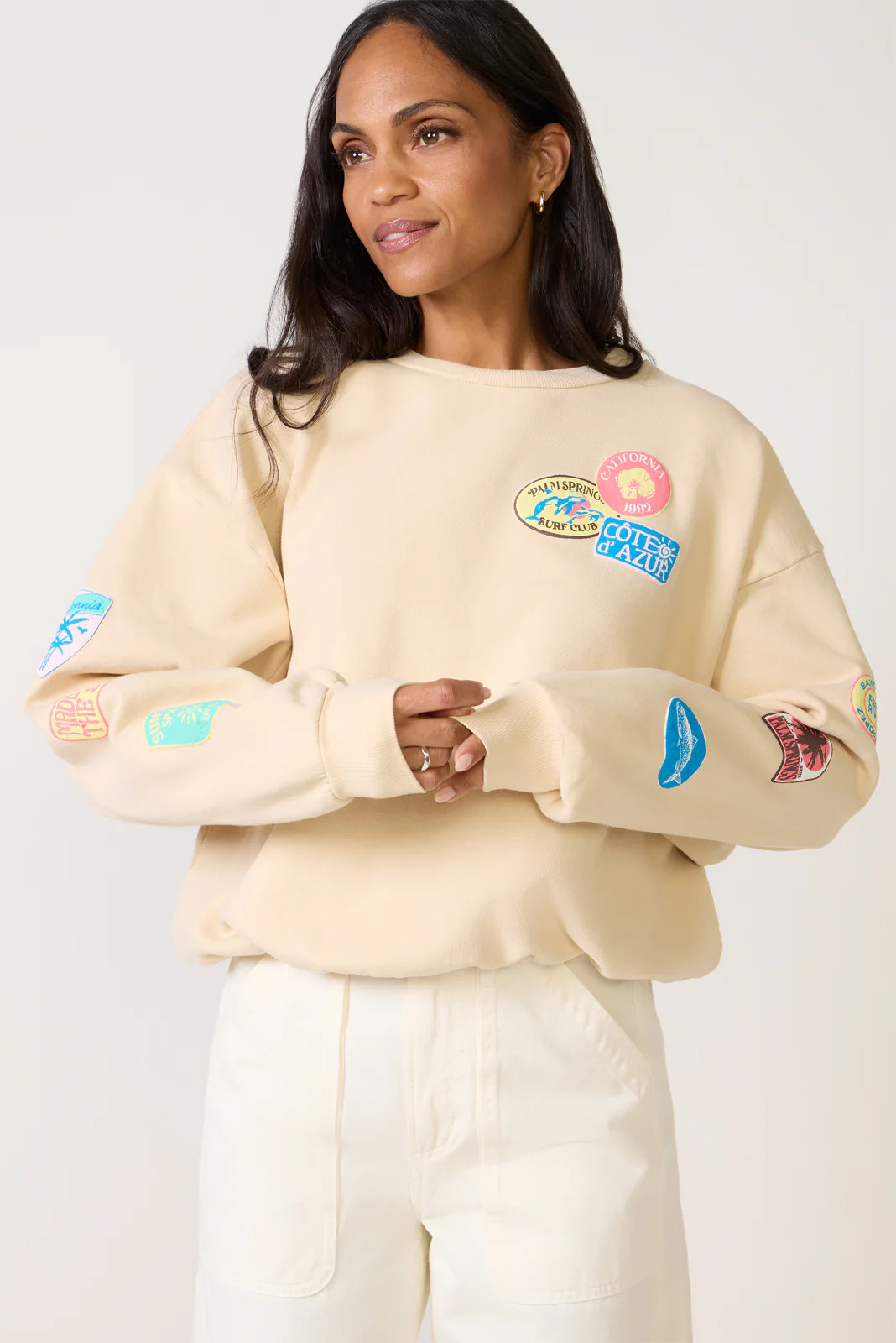 Destination Patches Oversized Crew | Evereve