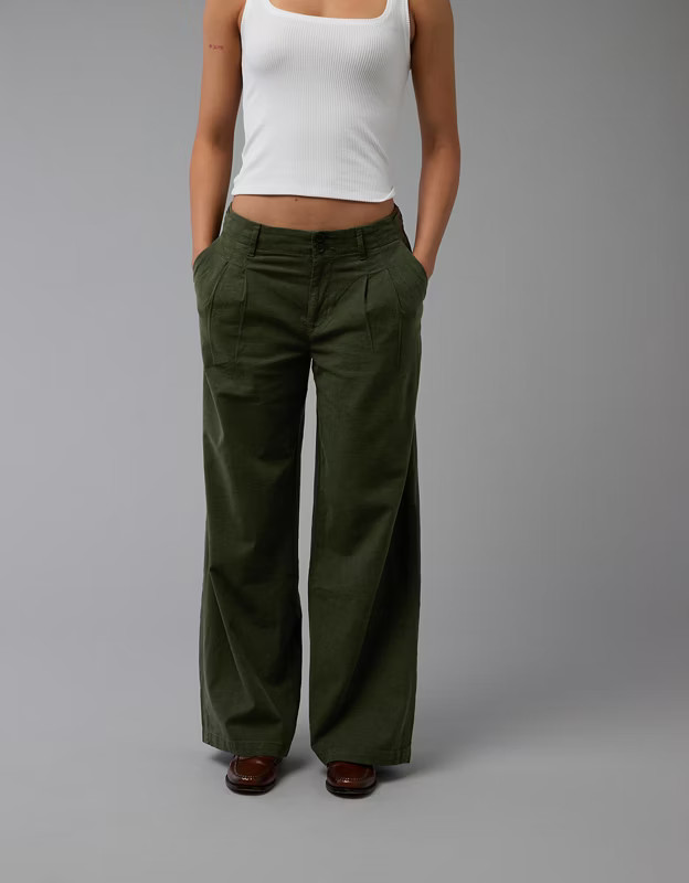 AE Stretch Linen-Blend High-Waisted Wide-Leg Trouser | American Eagle Outfitters (US & CA)