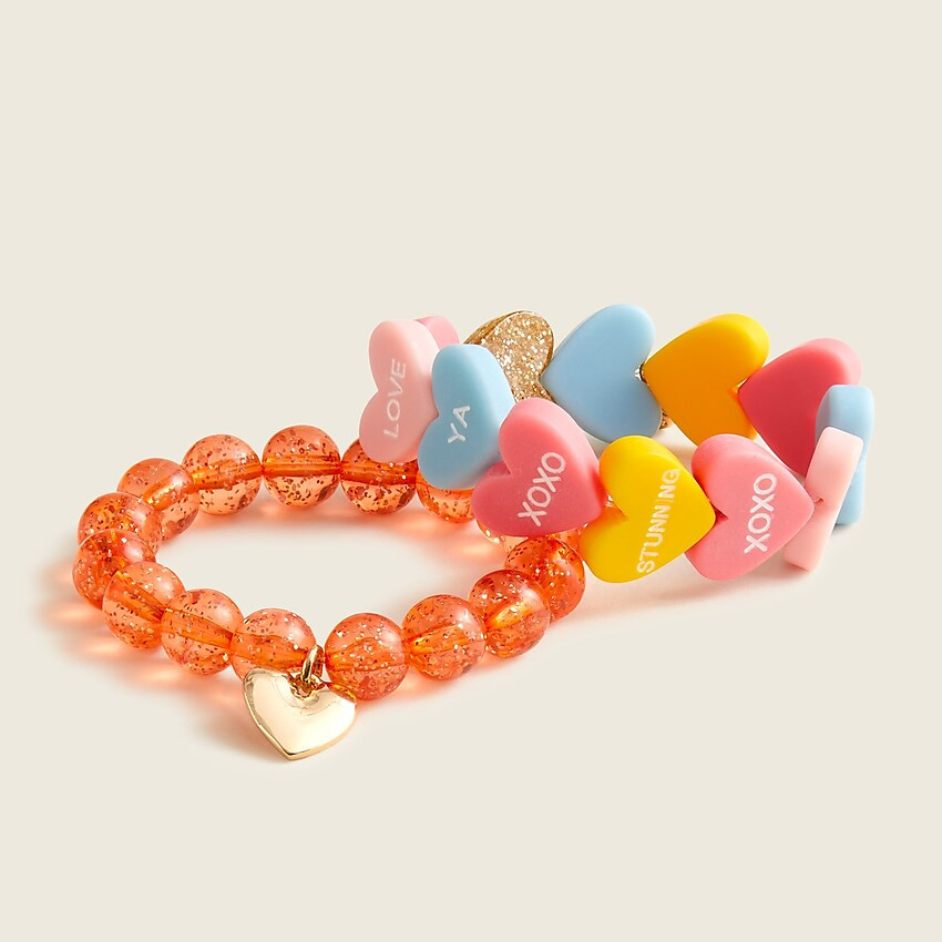 Girls' stretchy bracelet heart pack | J. Crew US
