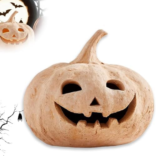 Handmade Terracotta Pumpkin Jack O' Lantern Outdoor Indoor,Handcrafted Jack-O'-Lantern, Artisanal... | Amazon (US)
