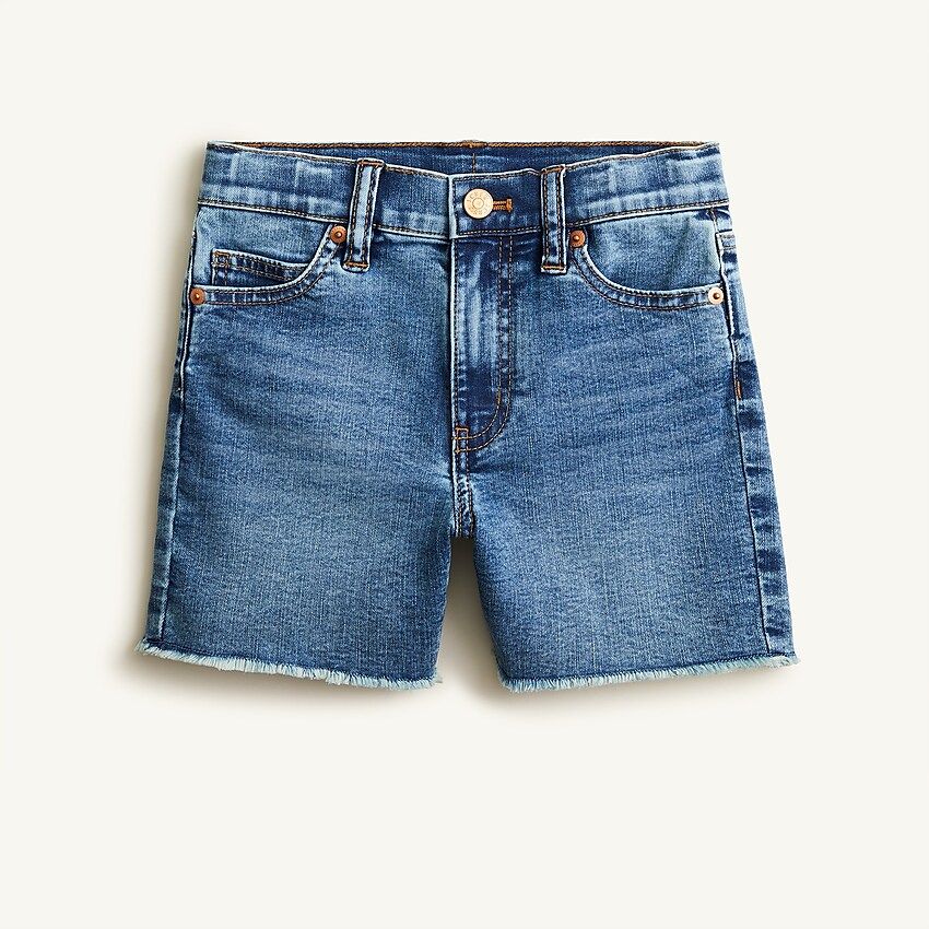 Girls' long cut-off denim short | J.Crew US