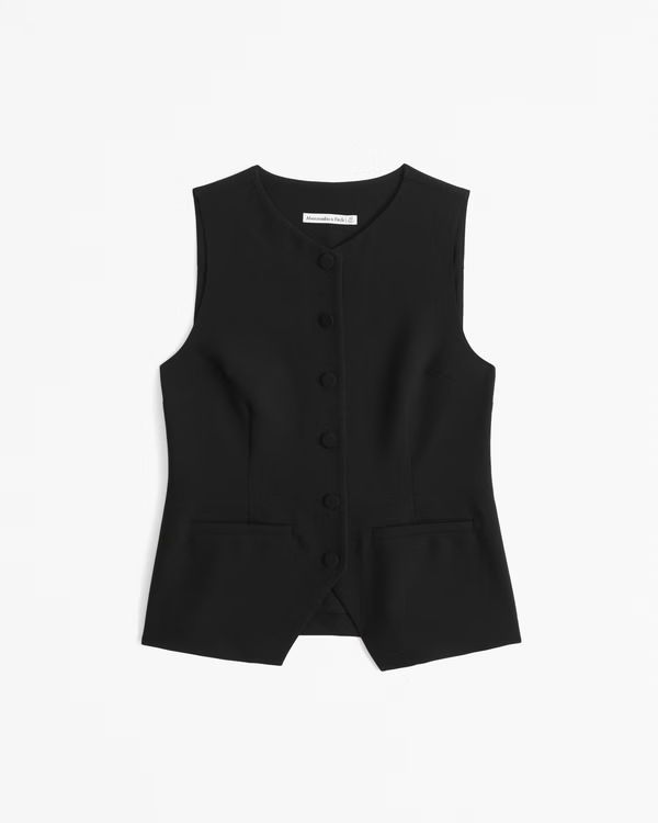 Women's Long-Length Tailored Vest Set Top | Women's New Arrivals | Abercrombie.com | Abercrombie & Fitch (US)