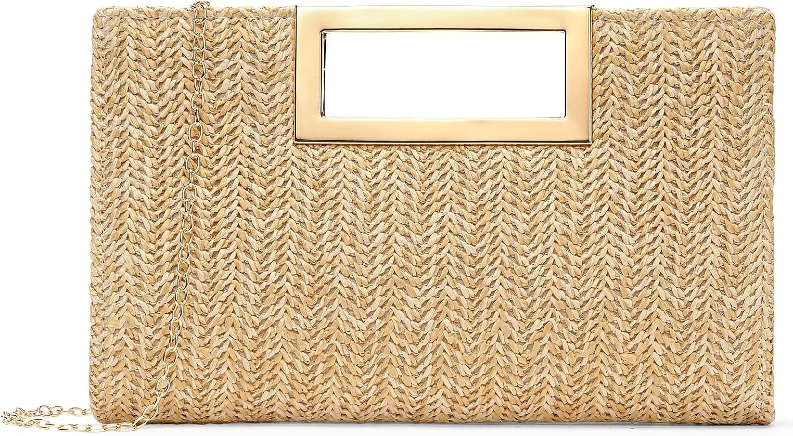RNIEGA Straw Clutch Handbags Summer Clutch Woven Boho Beach Bags Straw Purses for Women | Amazon (US)