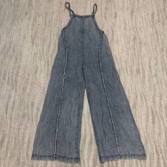 ee: some Women’s Frayed Wide Leg Light Wash Overalls Exposed Seam Size S | Poshmark