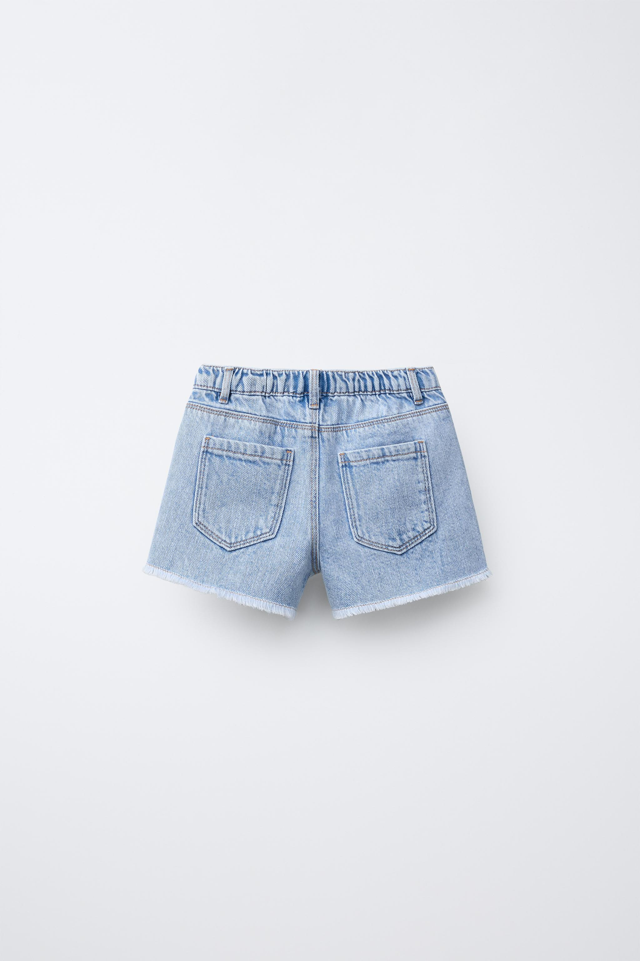 CROCHET FLOWER DENIM SHORTS | Zara US