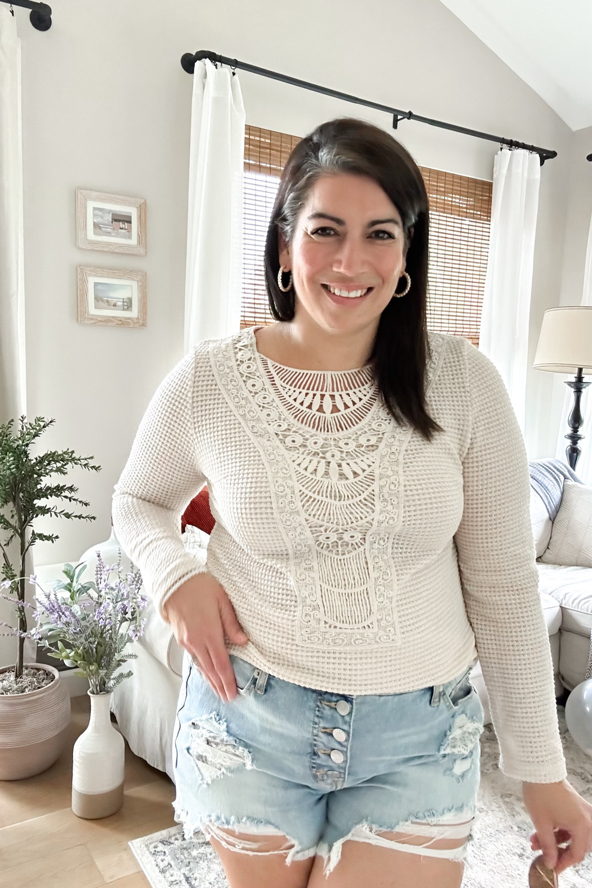 Lightweight beige waffle knit boho sweater from Modlily. I’m wearing a large and it’s perfect. 🤩 

#LTKover40 #LTKstyletip #LTKmidsize
