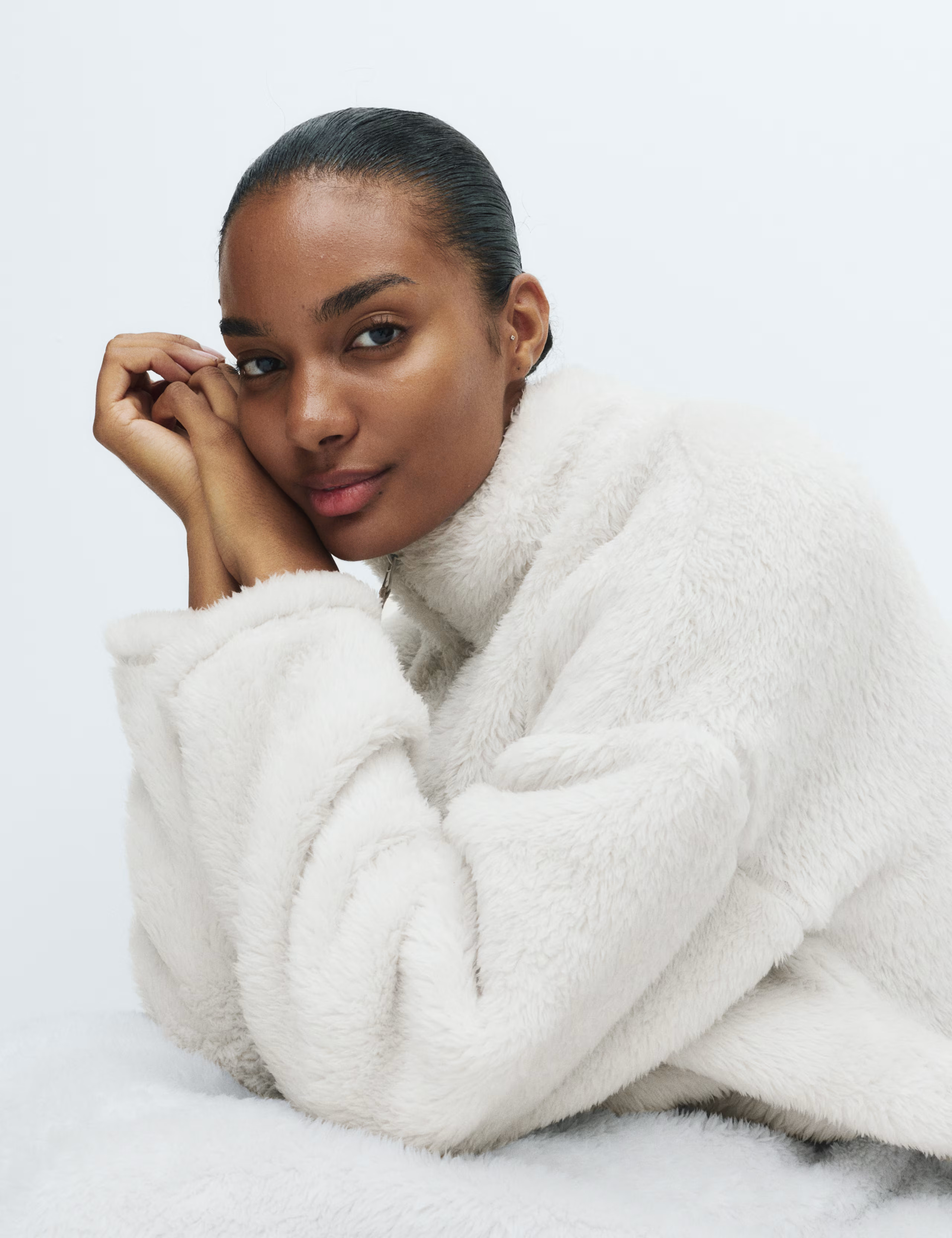 Long Pile Fleece Zipped Dressing Gown | Marks & Spencer (UK)