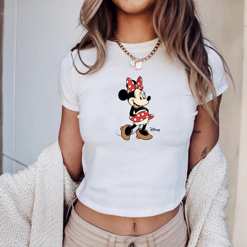 Retro Minnie Disney Baby Tee, Classic Mickey Baby Tee, Y2k 90s Style Mickey Mouse Tee, Christmas ... | Etsy (US)