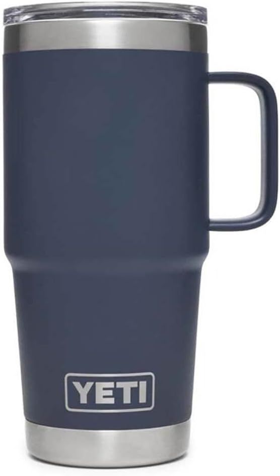 YETI Rambler 20 oz Travel Mug, Stainless Steel, Vacuum Insulated with Stronghold Lid, Navy | Amazon (US)