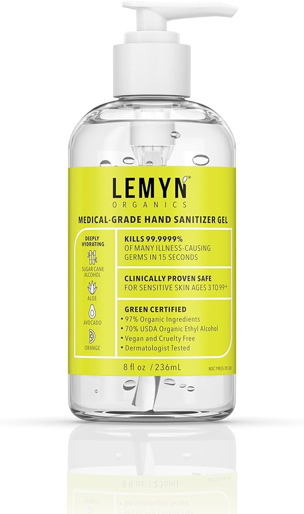 Medical Grade Hand Sanitizer Gel - 97% ORGANIC - 8 FL.OZ. with PUMP | Amazon (US)