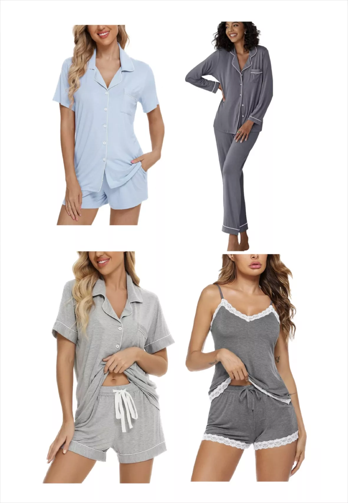 Samring Pajamas Women's Long Sleeve Sleepwear Button Down Pj Sets Soft  Loungewear Pajama Set for Women S-XXL : : Clothing, Shoes 