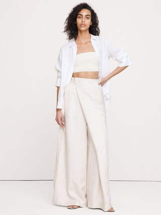 Viscose-Linen Palazzo Pant | Banana Republic (US)