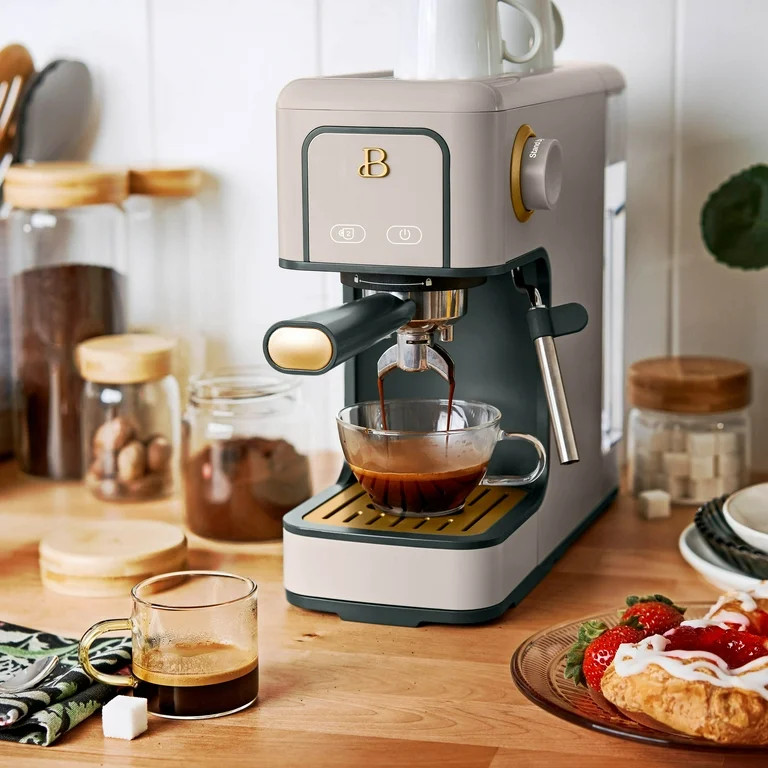 Beautiful Slim Espresso Maker with 20-Bar Pressure, Porcini Taupe by Drew Barrymore | Walmart (US)