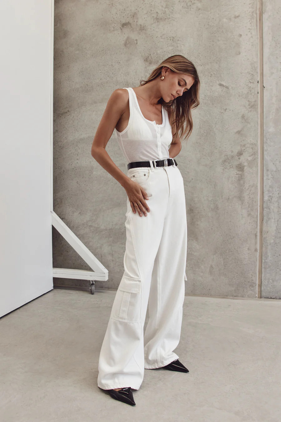 BENNETT OFF WHITE TENCEL CARGO JEAN | DISSH