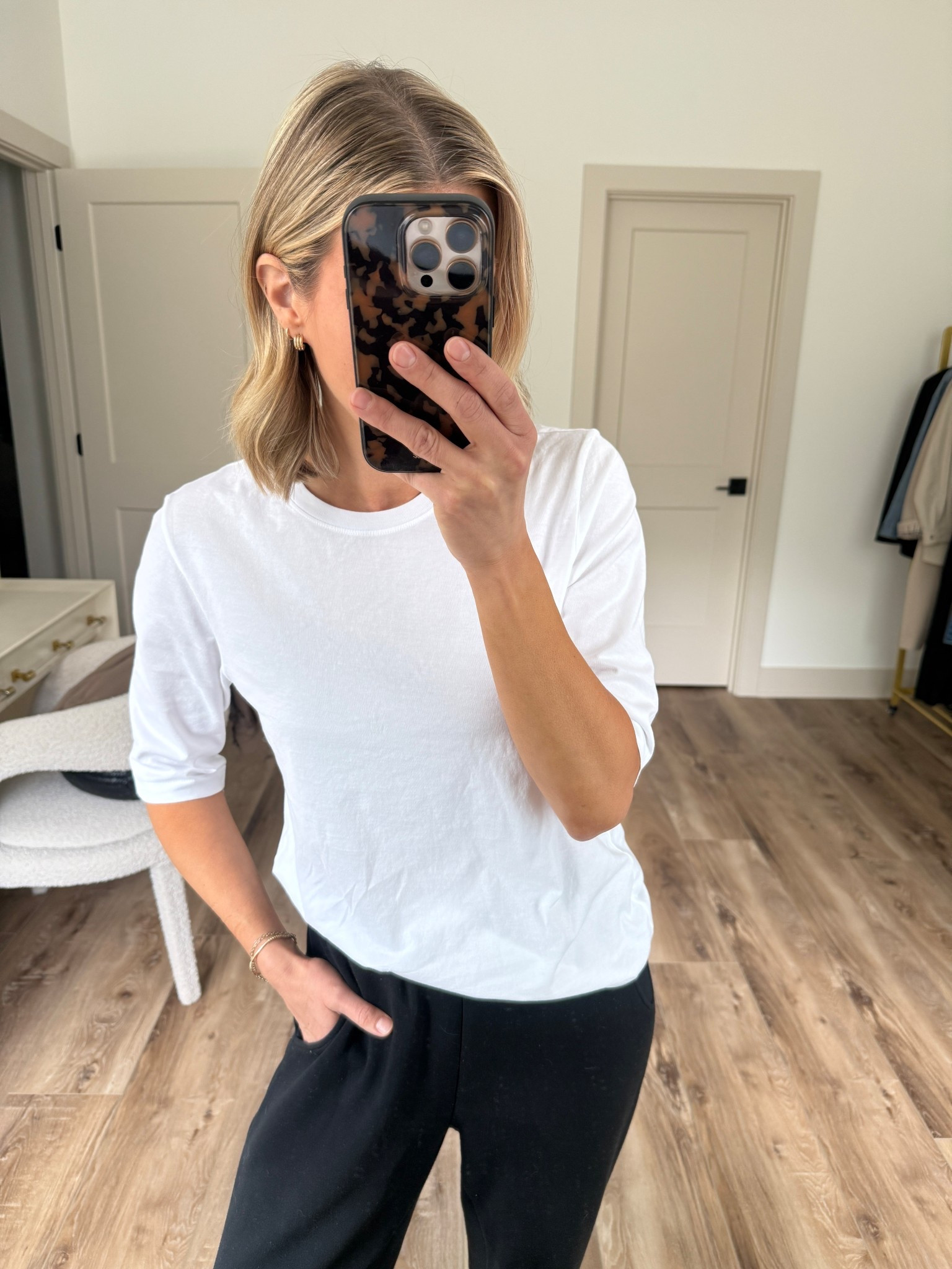 Wearing small elbow tee, small pants, sneakers tts

#LTKootd #LTKgrwm #LTKOver40