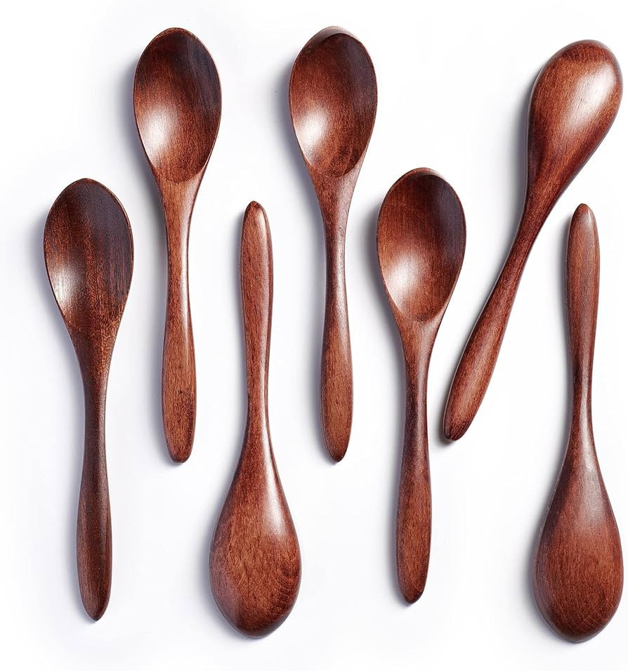7 PCS Small Wooden Spoons, 5.8 Inch Honey Spoons for Tea, Hardwood Wooden Honey Teaspoon for Coff... | Amazon (US)
