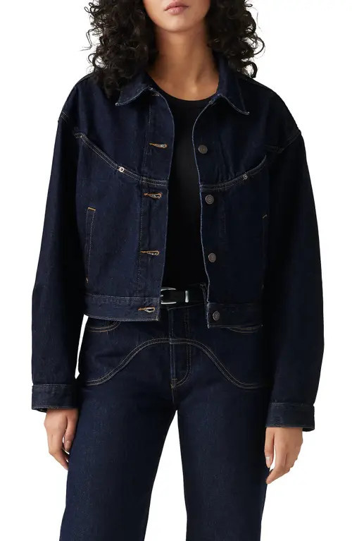 levi's Shrunken '90s Western Denim Trucker Jacket in Dream Nice Dreams at Nordstrom, Size Medium | Nordstrom