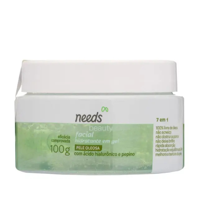 Hidratante Facial em Gel 7 em 1 Needs com Ácido Hialurônico e Pepino 100g | DrogaRaia (BR)