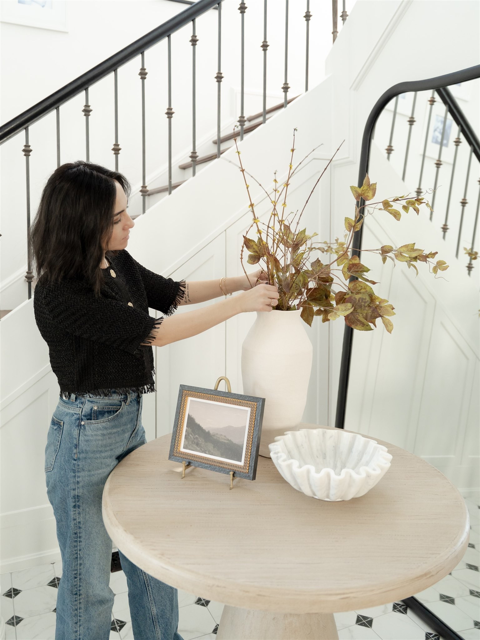 Bright beautiful foyr, grand mirror, checker tile. Parisian style

#LTKHome
